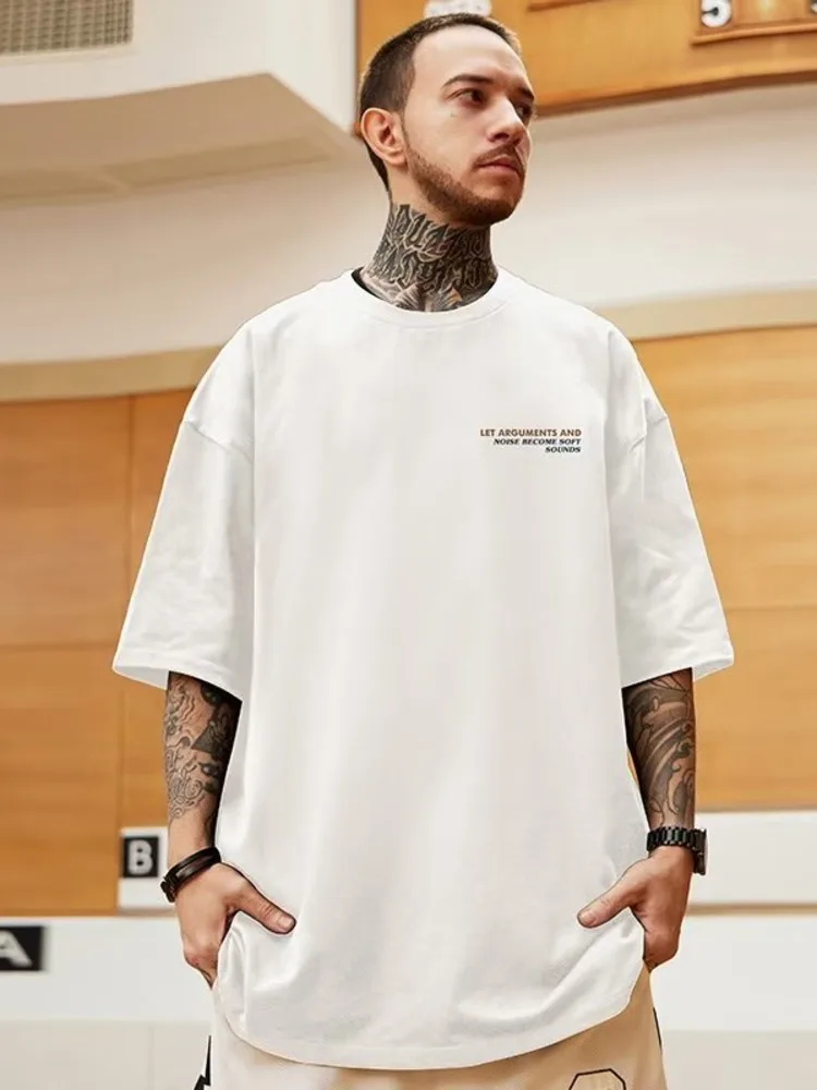 Zomer Nieuw Casual Losse T-Shirt Met Korte Mouwen Herenmode Met Losse Print Groot 8xl Hiphop Paar Dragen Katoenen Top Met Halve Mouwen