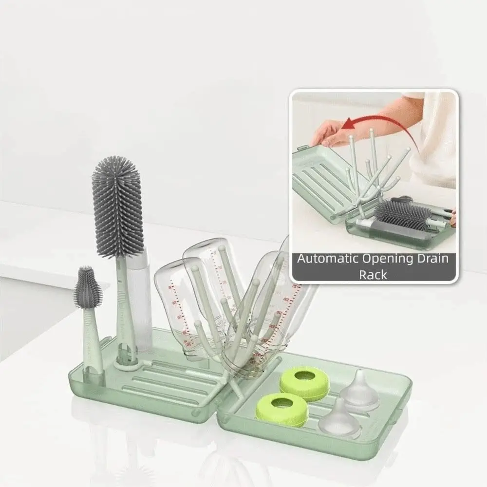 

6 in 1 Set Travel Bottle Brush Compact Design Travel Size Bottle Cleaner Kit Multi-Functional Durable Materia