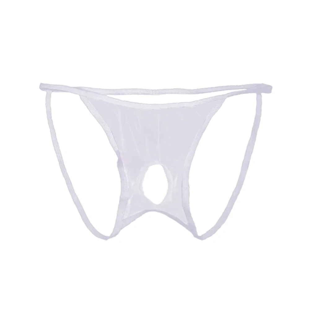 Men's Briefs Erotic Transparent Thong Open Range Solid Color T-back Low Waist Sexy Lingerie Underwear Underpants Soft Panties