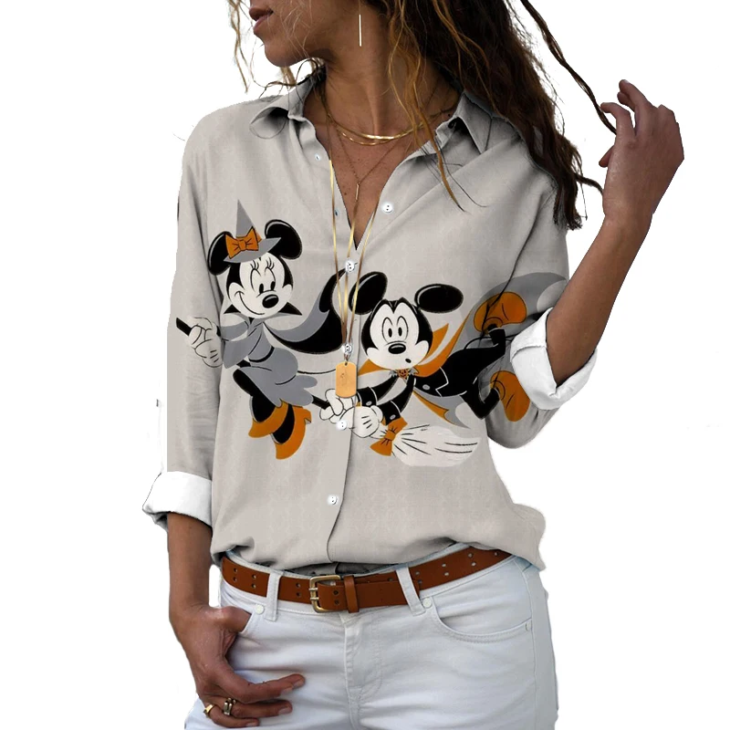 2022ใหม่แบรนด์ Disney Mickey Minnie Anime 3d พิมพ์ Harajuku สไตล์สบายๆน่ารัก Top Beach Kawaii เสื้อผ้า Y2k