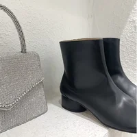 Luxury Design Fashion Split Toe Shoes 2026 Autumn Winter New Ankle Boots Genuine Leather Low Heels Women's Boots - Image 6