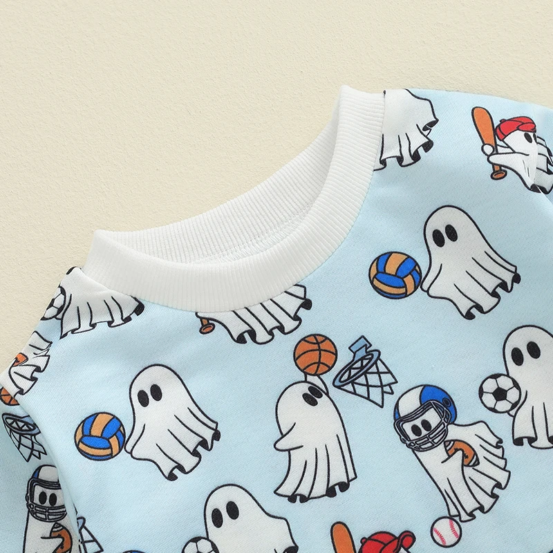 Body neonato Unisex Halloween con stampa viso zucca e maniche con volant per un Look autunnale spettrale