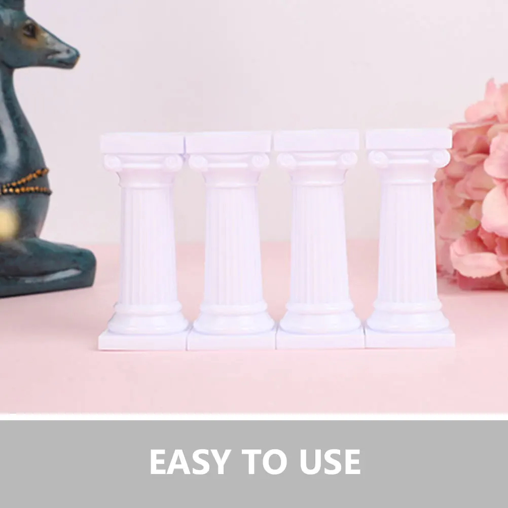 

8pcs Roman Column Cake Stands For Wedding Tiered Cake Display Support Rods Multifunctional Dessert Stand White Plastic Pillars