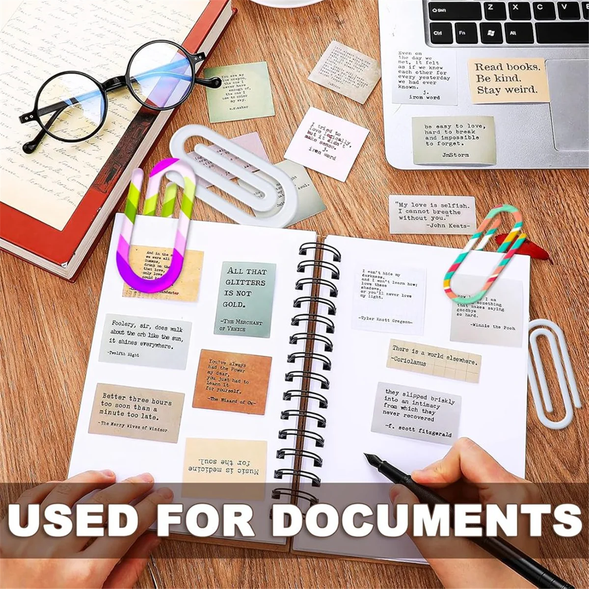 AA98 10 Pack Sublimation Blanks Acrylic Paper Clips, 4 Inch X 2 Inch Jumbo Paper Clips Clear for Heat Transfer DIY Design