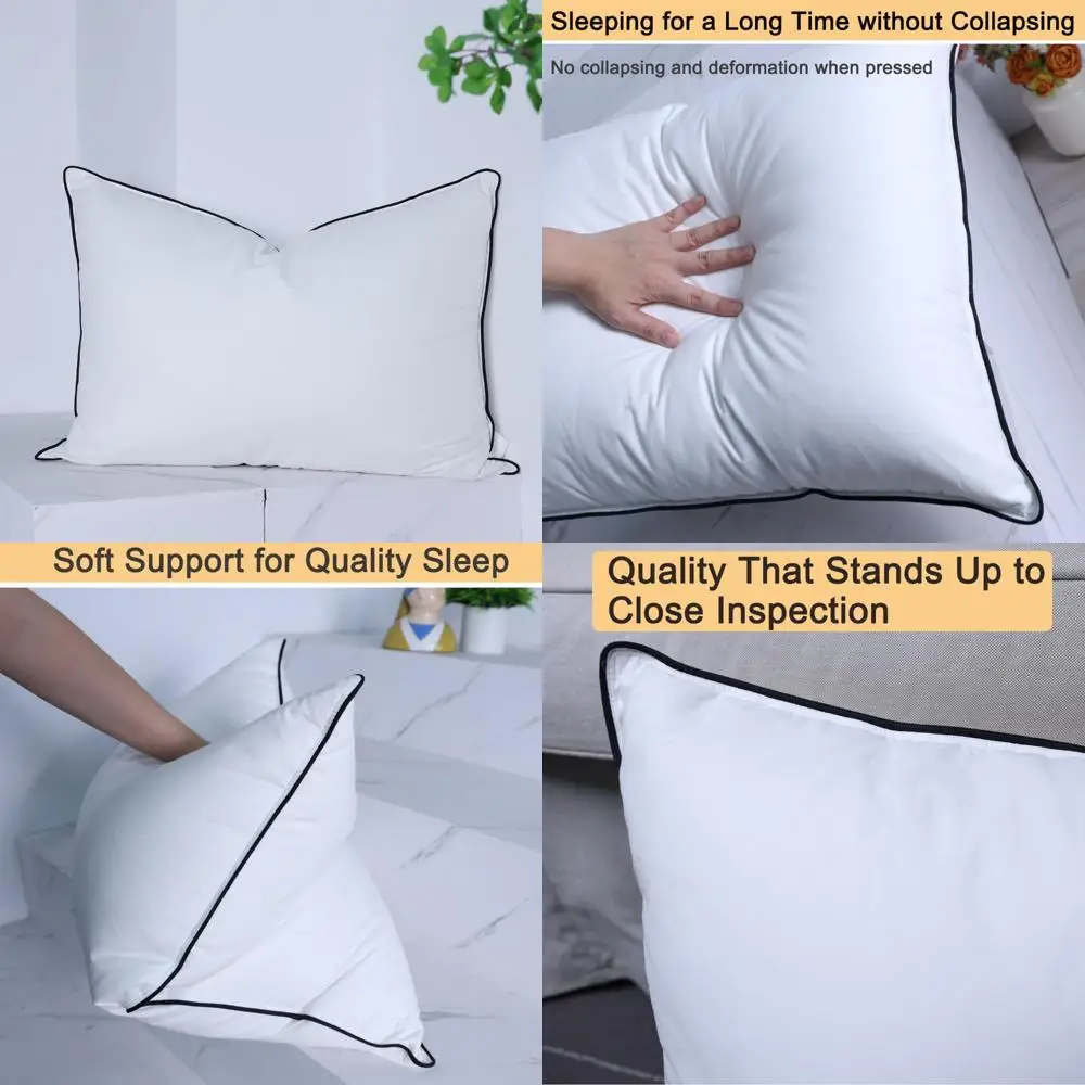 

Queen Size Luxury Down Alternative Pillows - Soft, Breathable, All-Season Sleep Pillows Ideal for Bedrooms and Hotels
