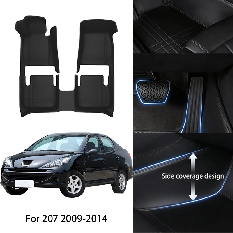 

Custom Fit PU Leather Car Floor Mat For Peugeot For 207 207CC 307SW 307CC 308CC 2005-2016 Full Set Auto Interior Accessories