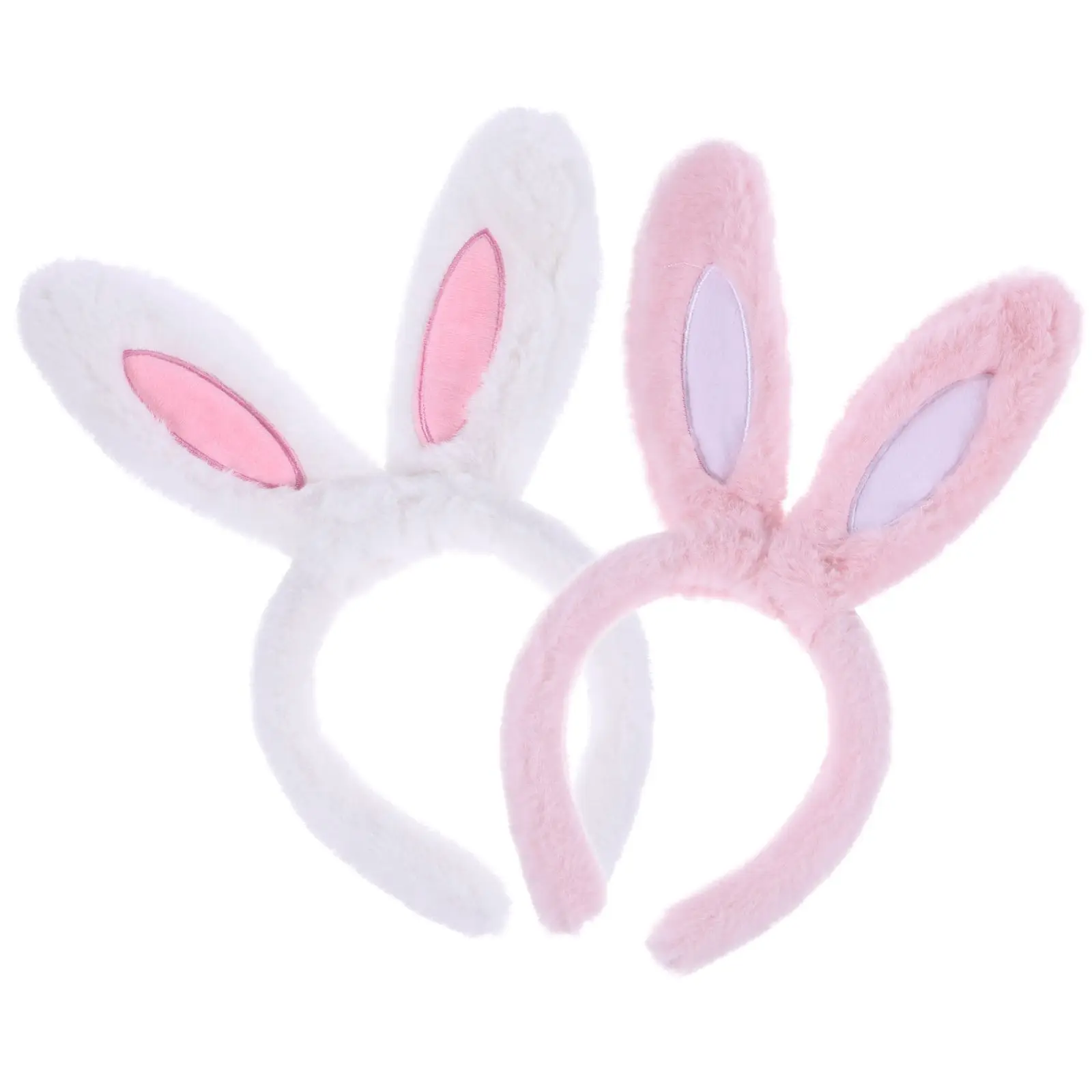 

2 Pcs Rabbit Ear Plush Headband Bunny Ears Hair Accessories Women Pink Hoops Kids for Headwear Decor Headdress