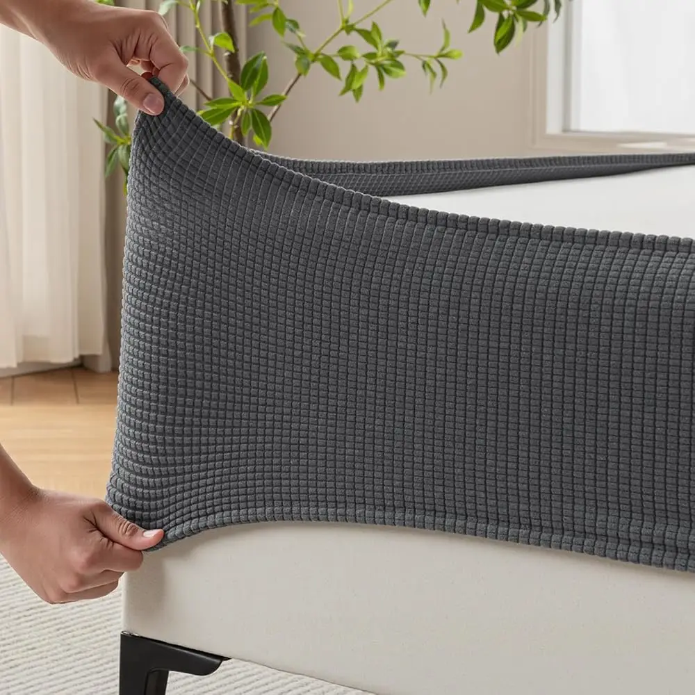 

Чехол для матраса из жаккардовой ткани, суперэластичный, обтягивающий с 4 сторон, эластичная юбка для кровати, устойчивый к сминанию и выцветанию, моющийся.