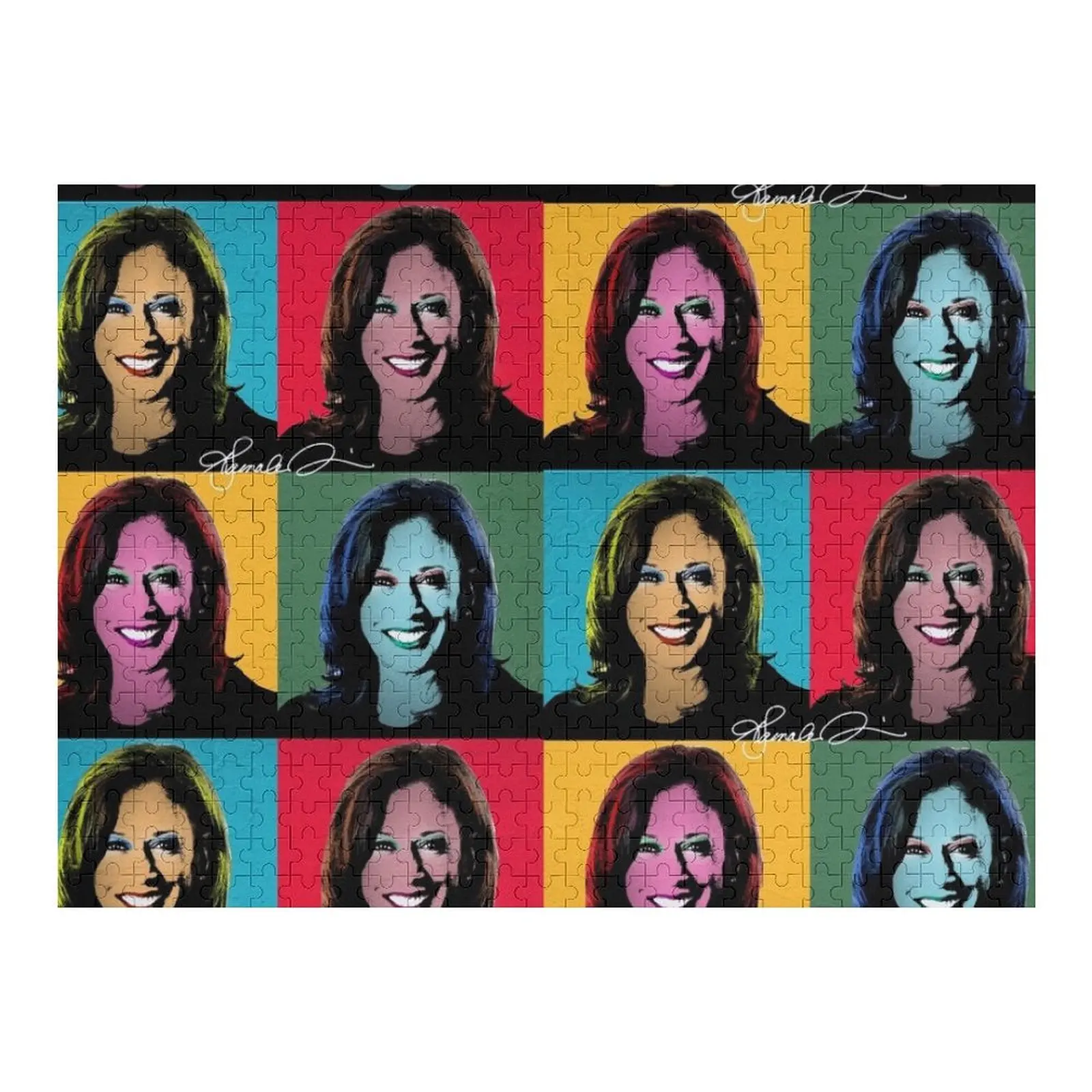 KAMALA HARRIS Pop Art Retrato Quebra-cabeça Quebra-cabeça de madeira para adultos Escala Motores Quebra-cabeça de animais de madeira
