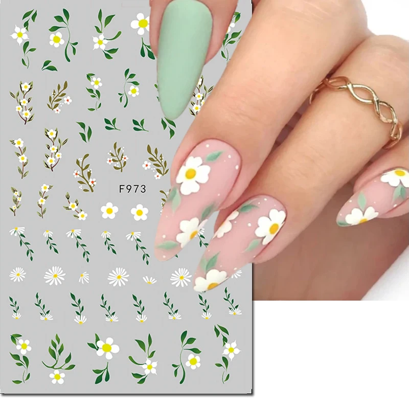 Adesivi per Nail Art 3d Dry Little Petals Florals Nuance Flowers cursori adesivi decalcomanie per decorazioni per unghie Manicure