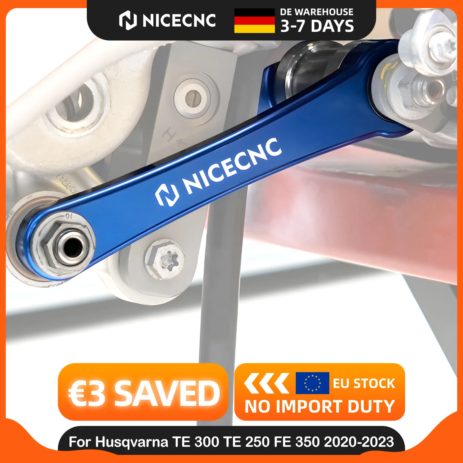 NICECNC Für Husqvarna TE 300 TE 250 FE 350 FE 450 2020-2023 10-30MM Einstellbarer Tieferlegungsarm Für GasGas EC 300 250 2021-2023 Für KTM SXF 450 XCF 350