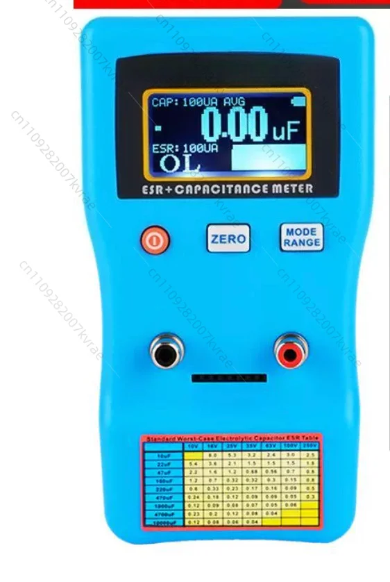 

Capacitance Analyzer 100 Digital Display Automatic Range Electrolytic Capacitance ESR Meter Capacitance Meter Tool