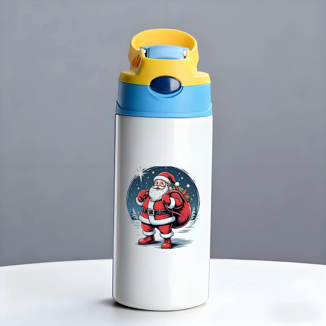 Термочашка из нержавеющей стали 304, соломенная чашка с рисунком Санта-Клауса, детская термочашка, рождественский подарок, теплая зима, незаменимая сохраняет ва