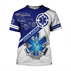 2025 New Custom Name Cosplay EMS Tee Paramedic EMT Worker Retro T Shirts Retro 3D Printed Casual Vintage T-Shirt Short Sleeves