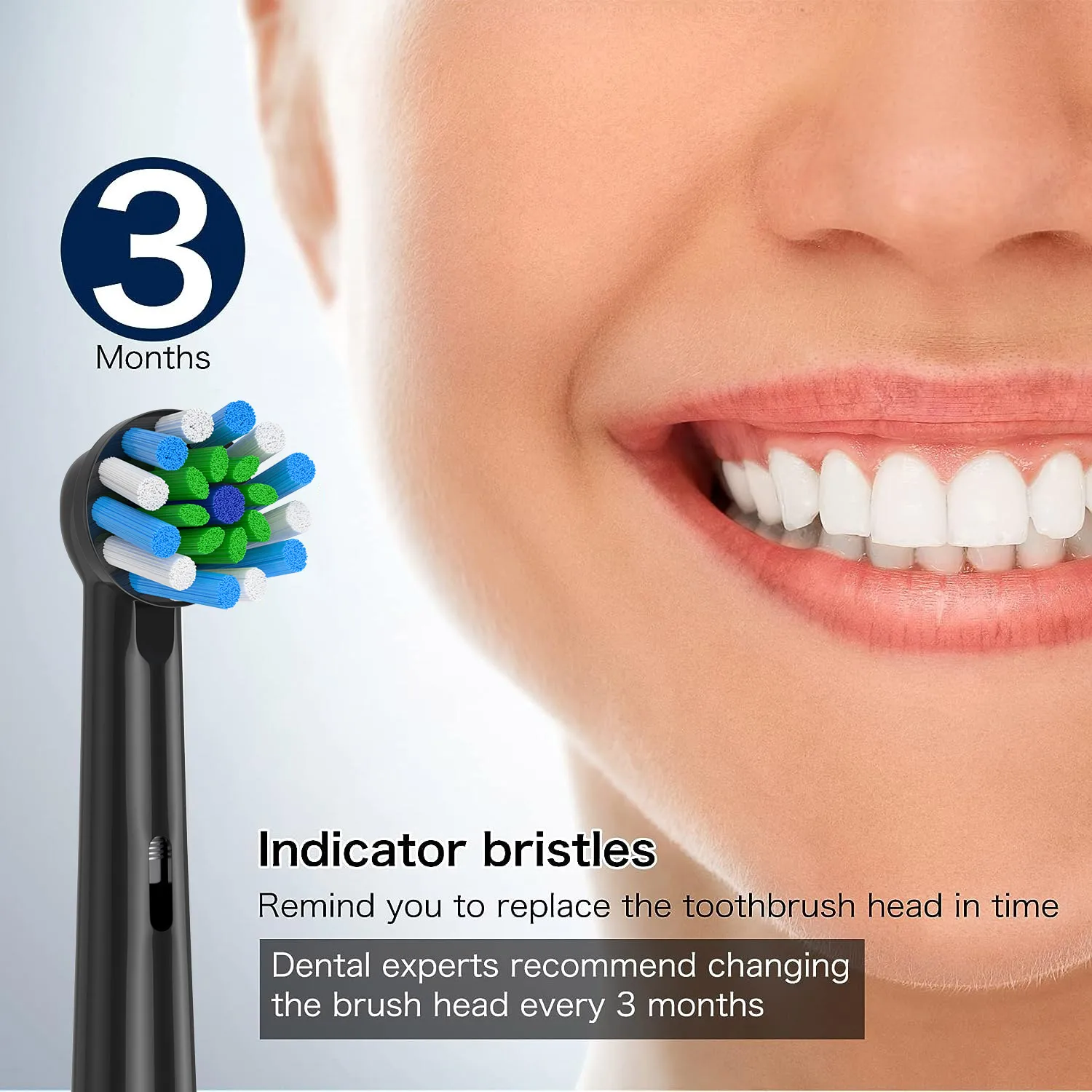 4pcs Cross Clean Brush Heads Compatible with Oral B Electric Toothbrush,Cross Generic Electric Toothbrush Heads,Black