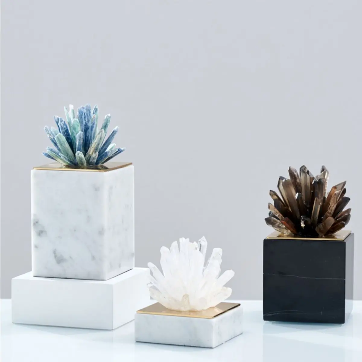 

Agate Flower Crystal Marble Base Crafts Light Luxury Living Room Hotel Table Gift Handmade Creative Home Decoration