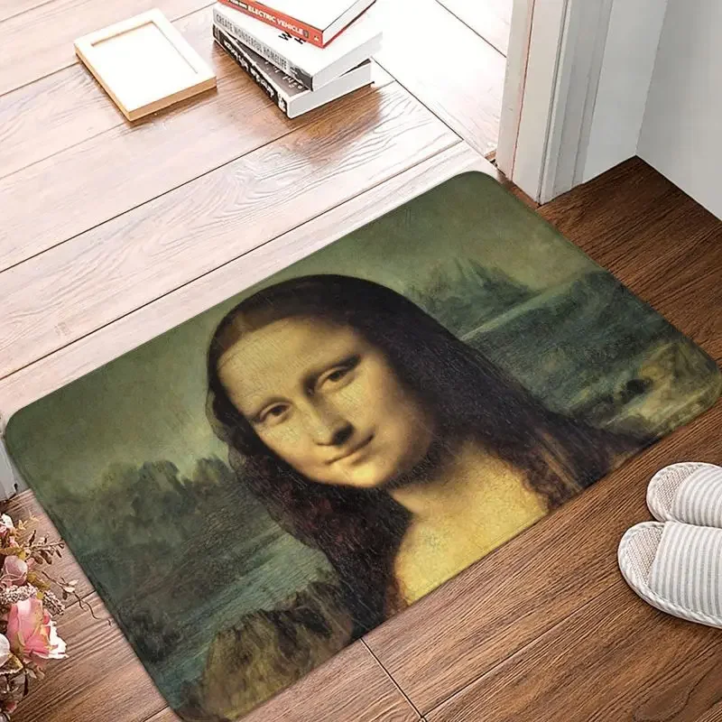 Personalized Classic Mona Lisa By Leonardo Da Vinci Doormat Mat Anti-Slip Painting Art Kitchen Bathroom Bedroom Rug Carpet