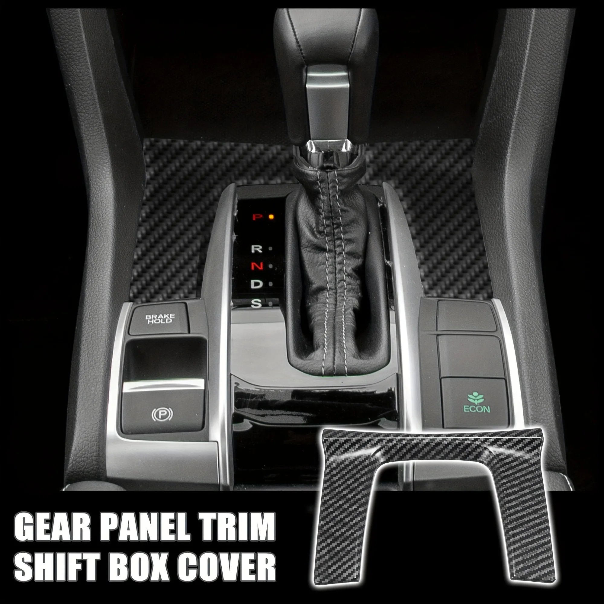 

Carbon Fiber Center Console Panel Cover Stickers Accessories For Honda Civic 10th Generation 2016 -2021 Gear Shift Knob Cover