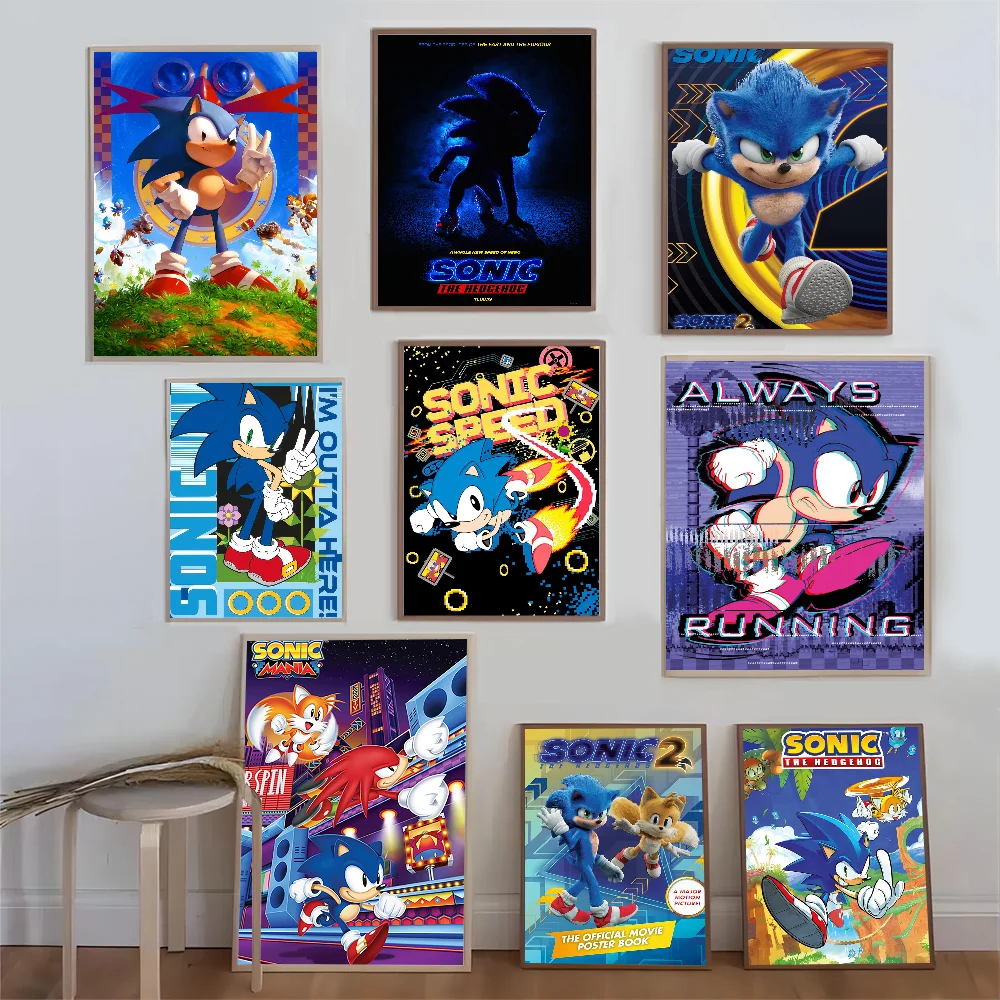 Cartoon S-Sonic Good Quality Prints and Posters HD Quality Poster Wall Art Painting Study Home Decor