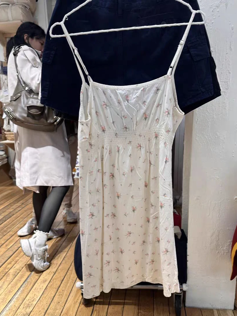 Mini abito camis con finiture in pizzo floreale rosa Donna Estate Tre bottoni Elastico in vita A-line Abiti corti Abiti dolci stile preppy