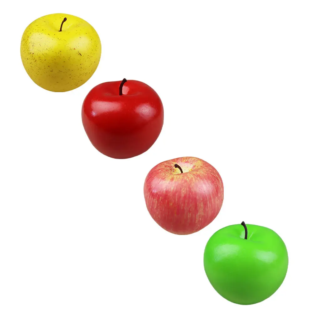 

4Pcs Simulation Apples Lifelike Artificial Decor for Party Photography Educational Display Fruit Props Simulation Fruit