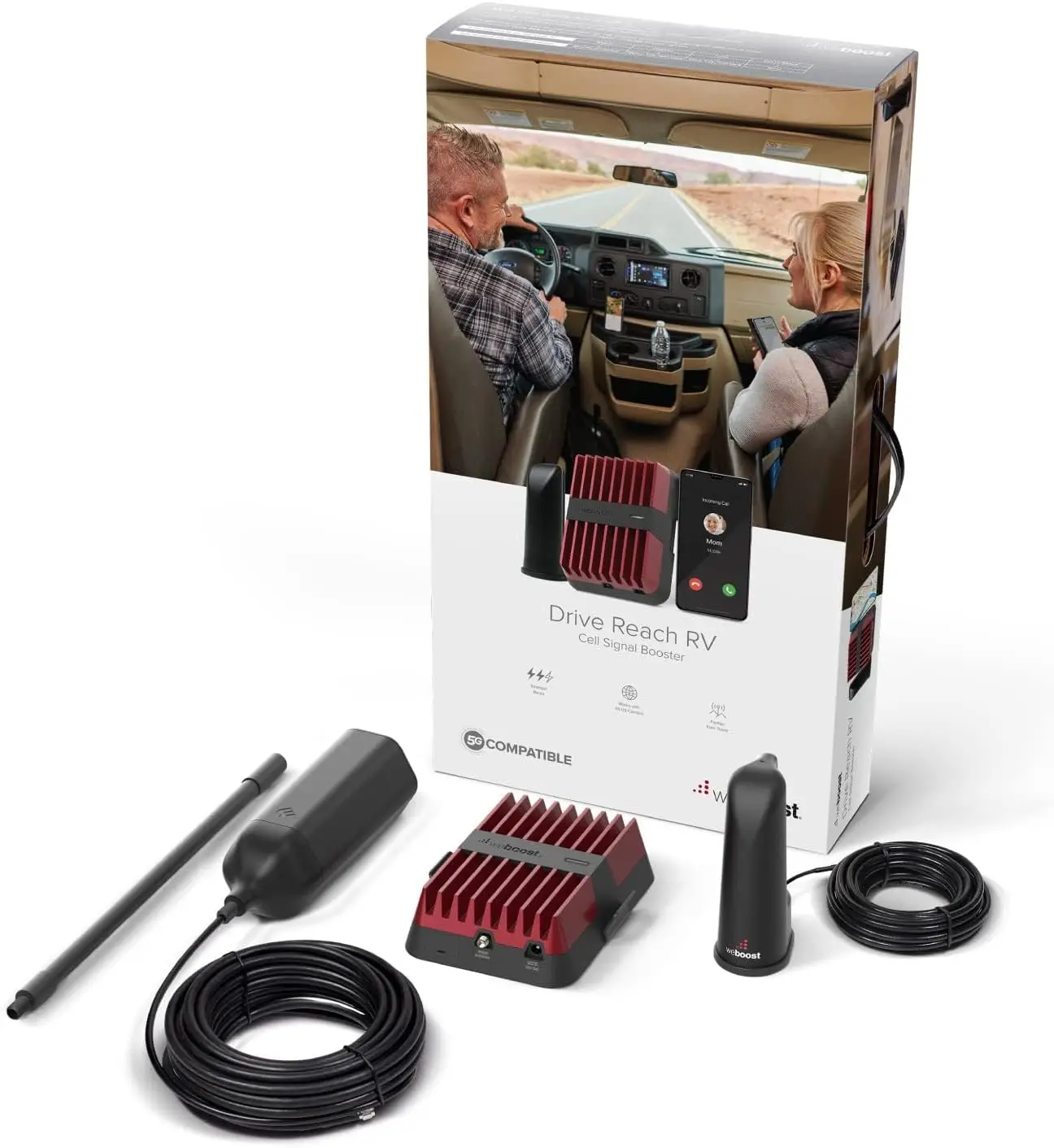 Drive Reach RV - Cell Phone Signal Booster kit | Boosts 4G LTE & 5G for All U.S. Carriers - Verizon, AT&T, T-Mobile & more