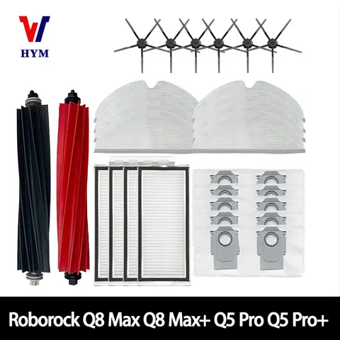 Roborock Q5 Pro+ Q8 Max Q8 Max+ Q5 Pro Robot vacuum cleaner Accessories Main Brush Hepa Filter Mop Dust Bag Replacement Parts