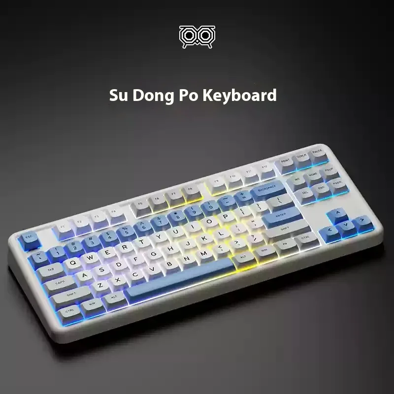 Keyviewer Su Dongpo Mechanical Keyboard Customized Three-Mode Hot Plug 2.4g Wireless Rgb Game E-Sports Office 87keys Keyboard