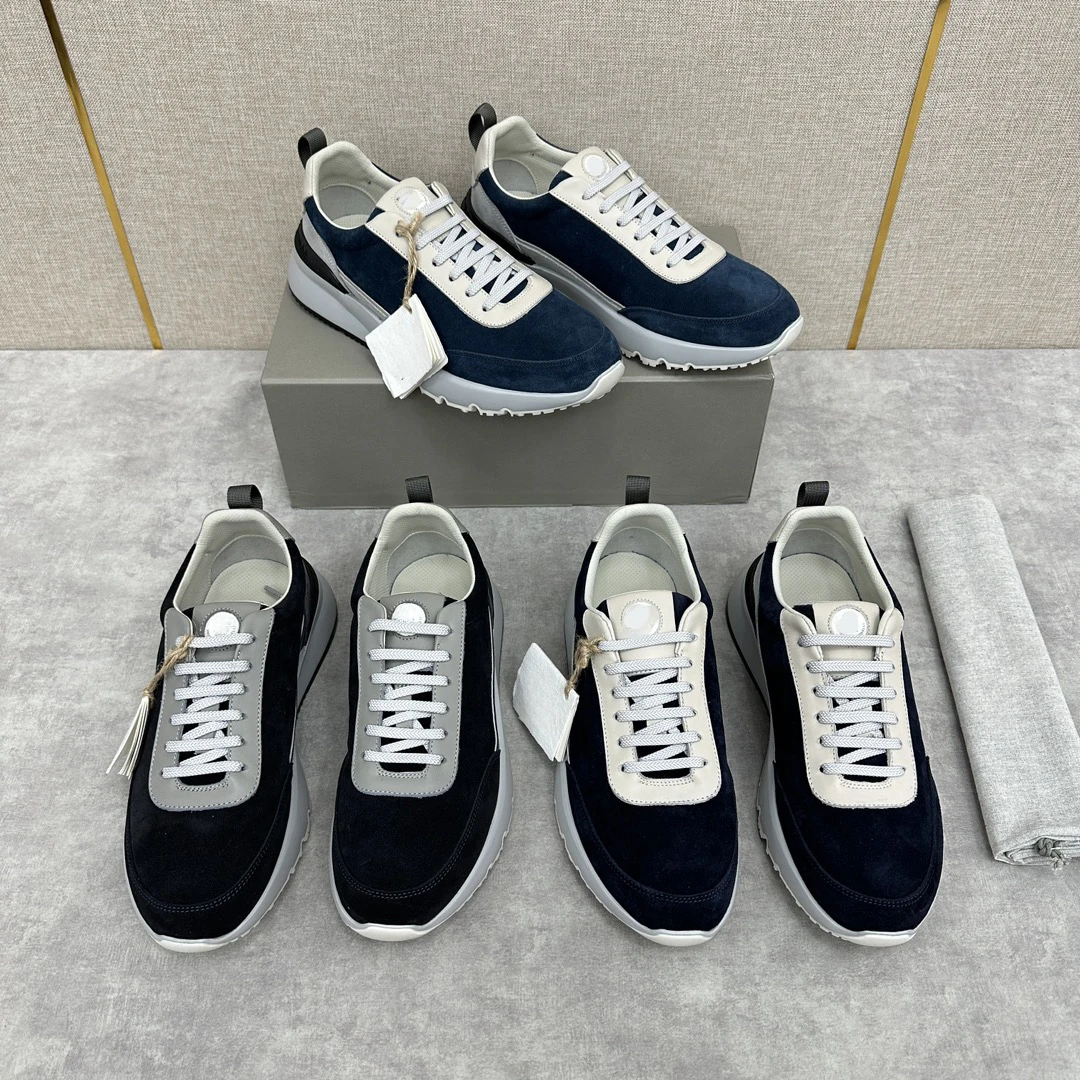 NIGO Brushed Cowhide Colorblocking Low Top Sneakers Fashion Trend Comfortable Lace-Up Shoes #NGSH1124