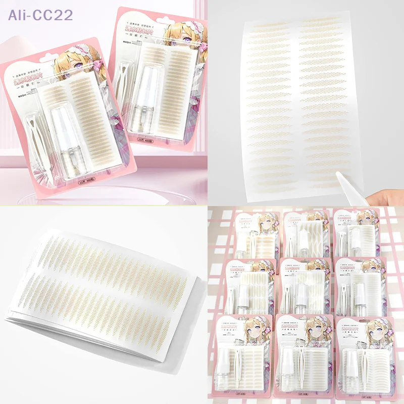 1 Set Invisible Eyelid Stickers With Y Fork,Clip,Bottle Lace Eye Lift Strips Double Eyelid Tape Adhesive Stickers Makeup Tools