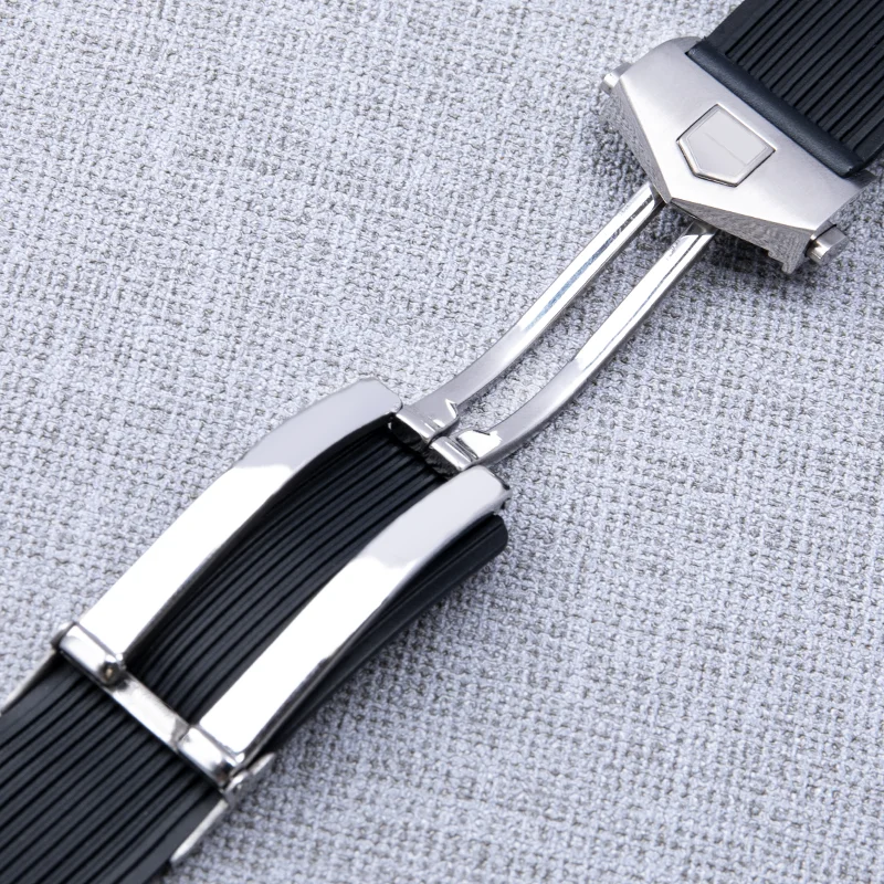 Rubber Silicone Watch Strap Waterproof Bracelet Watchband for TAG HEUER AQUARACER 300 WAY201B  Watchchain 22mm