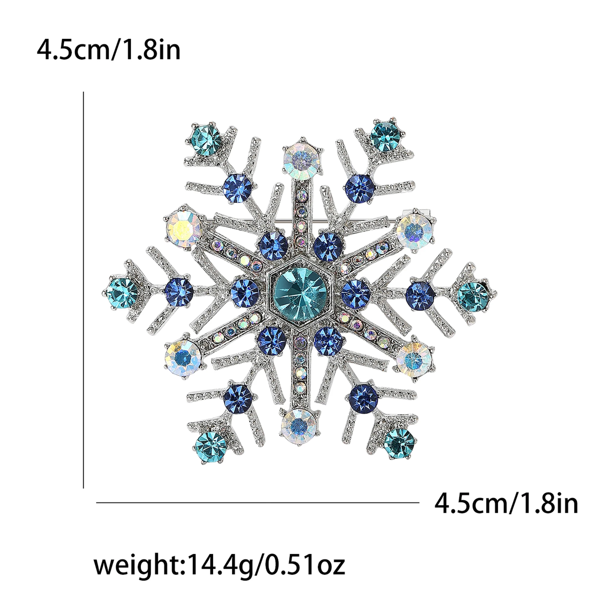 Beaut&Berry Trendy Rhinestone Christmas Snowflake Brooches Popular Design Flower Pins Jewelry Accessories Gift