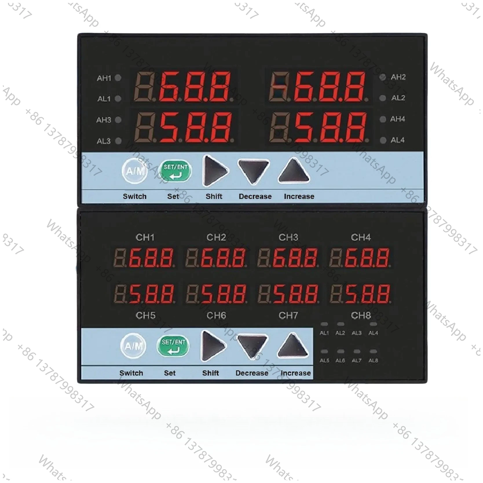 Multi-loop process controller digital panel meter temperature and pressure control display multi-channel alarm indicator