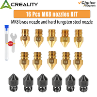 Creality Official MK8 Ender 3 Nozzles kit 16 pcs 3D Printer Nozzles Extruder for Ender 3 Series Creality CR-10 Printer Nozzle