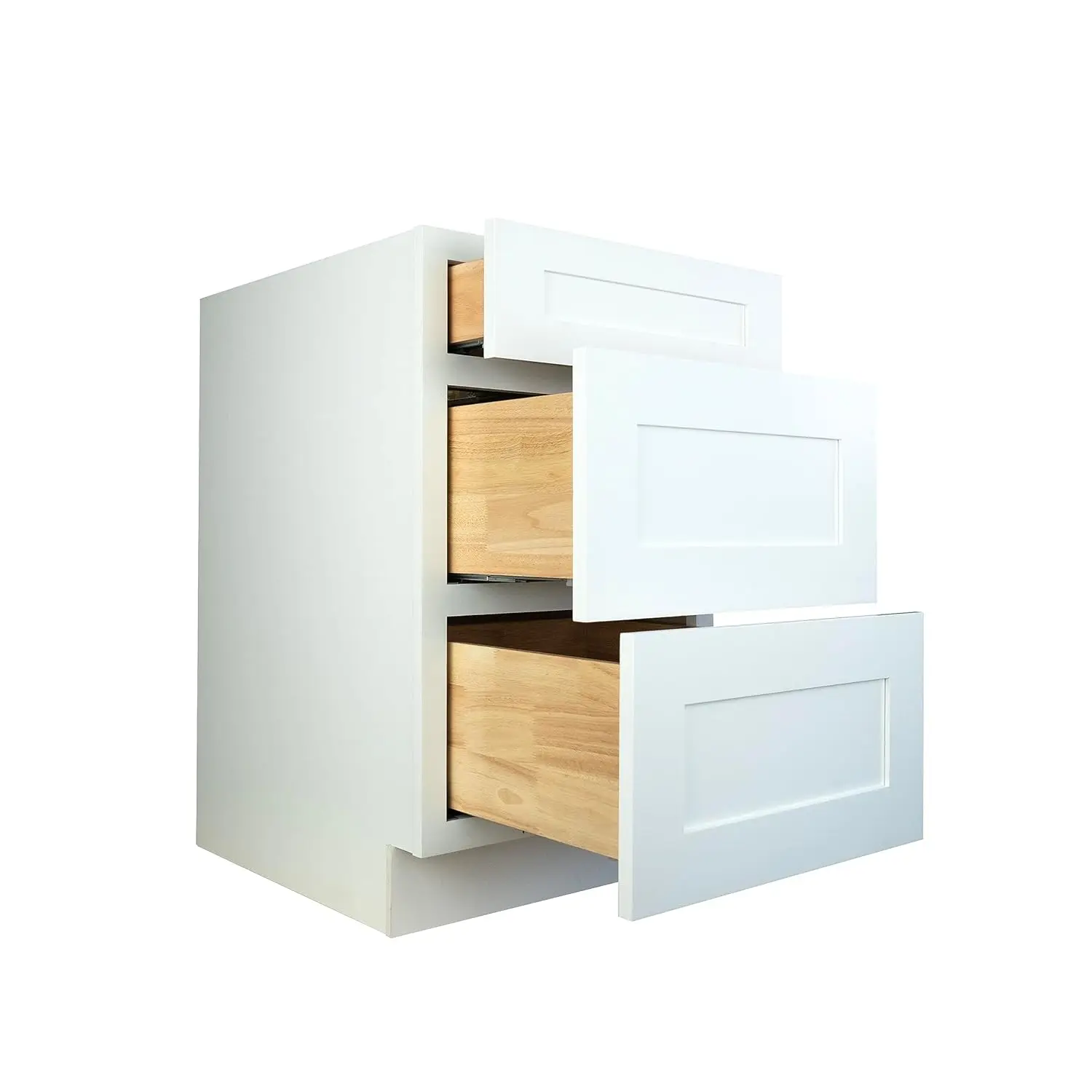 Shaker Drawer Base Kitchen Cabinet Ready To Assemble, 18 In. W X 24 In. D X 34.5 In. H, White