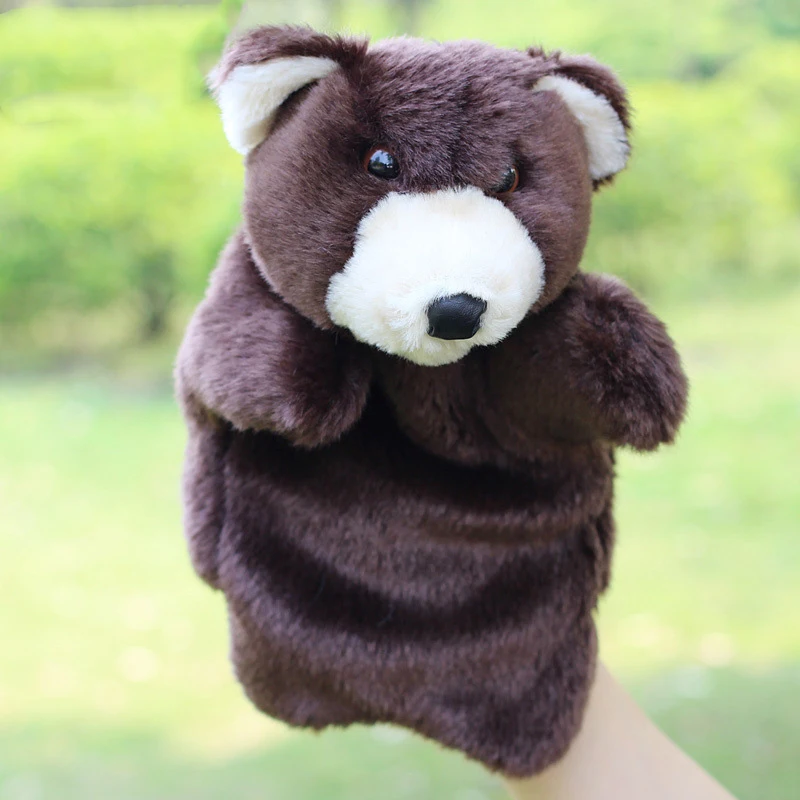 

New Cartoon Simulation Little Bear Plush Hand Puppet Creative Family Parent-child Interactive Game Storytelling Hand Puppet Prop