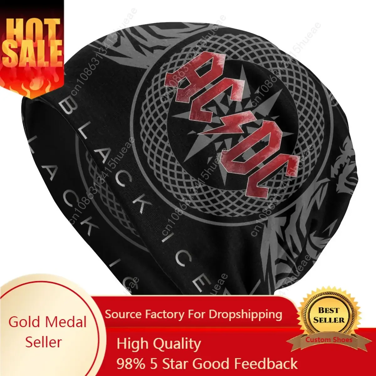 AC DC Rock Roll Band Bonnet Beanie Knitted Hats Men Women Hip Hop Unisex Heavy Metal Band Music Warm Winter Skullies Beanies Cap