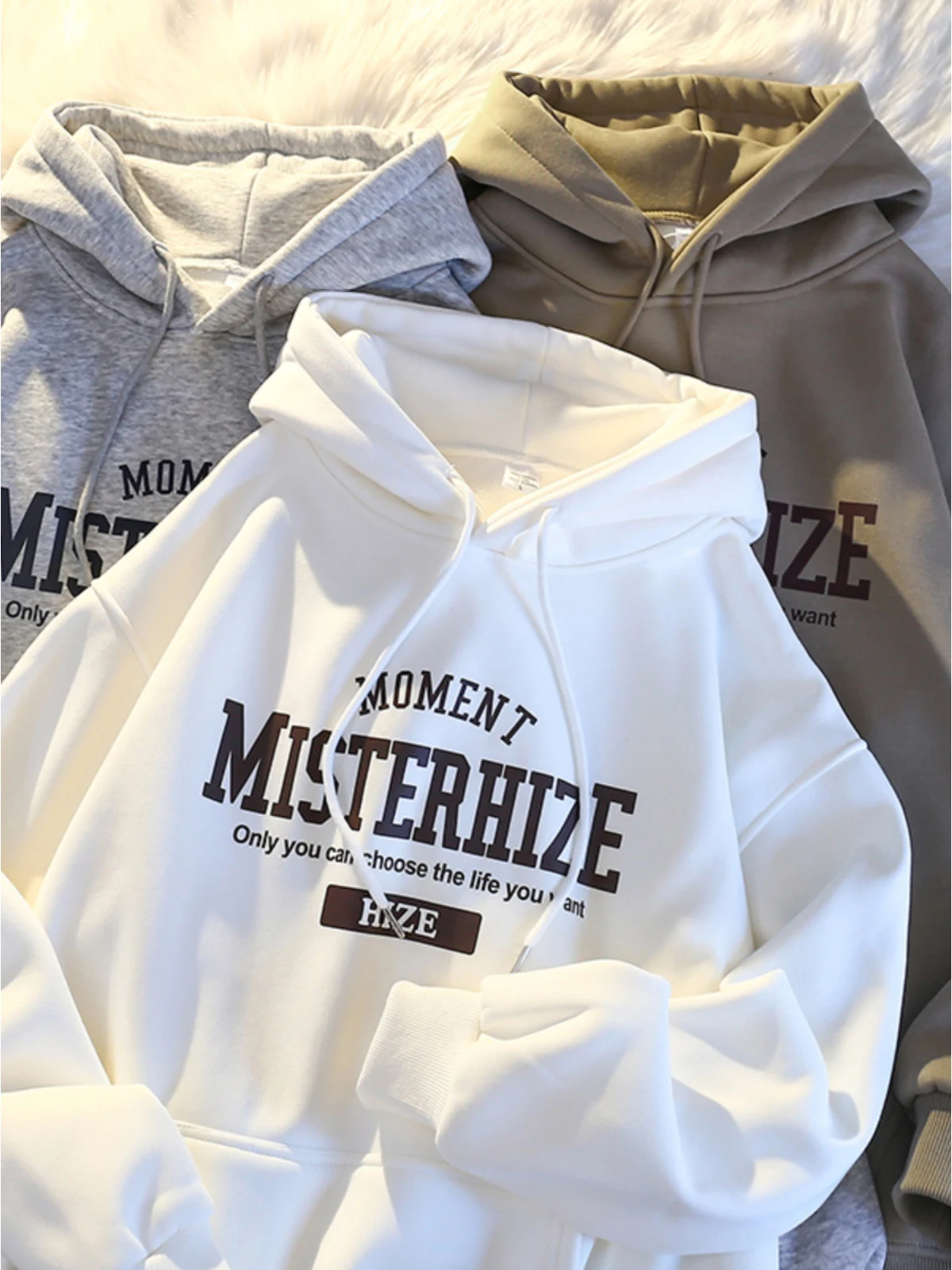 เสื้อฮู้ดไซส์ใหญ่สำหรับผู้หญิง ผ้าเทนเนด ทรงโอเวอร์ไซส์ สวมใส่สบายๆ เหมาะสำหรับฤดูใบไม้ร่วงและฤดูหนาว มีซับใน ผ้าคลุมศีรษะแบบสวม