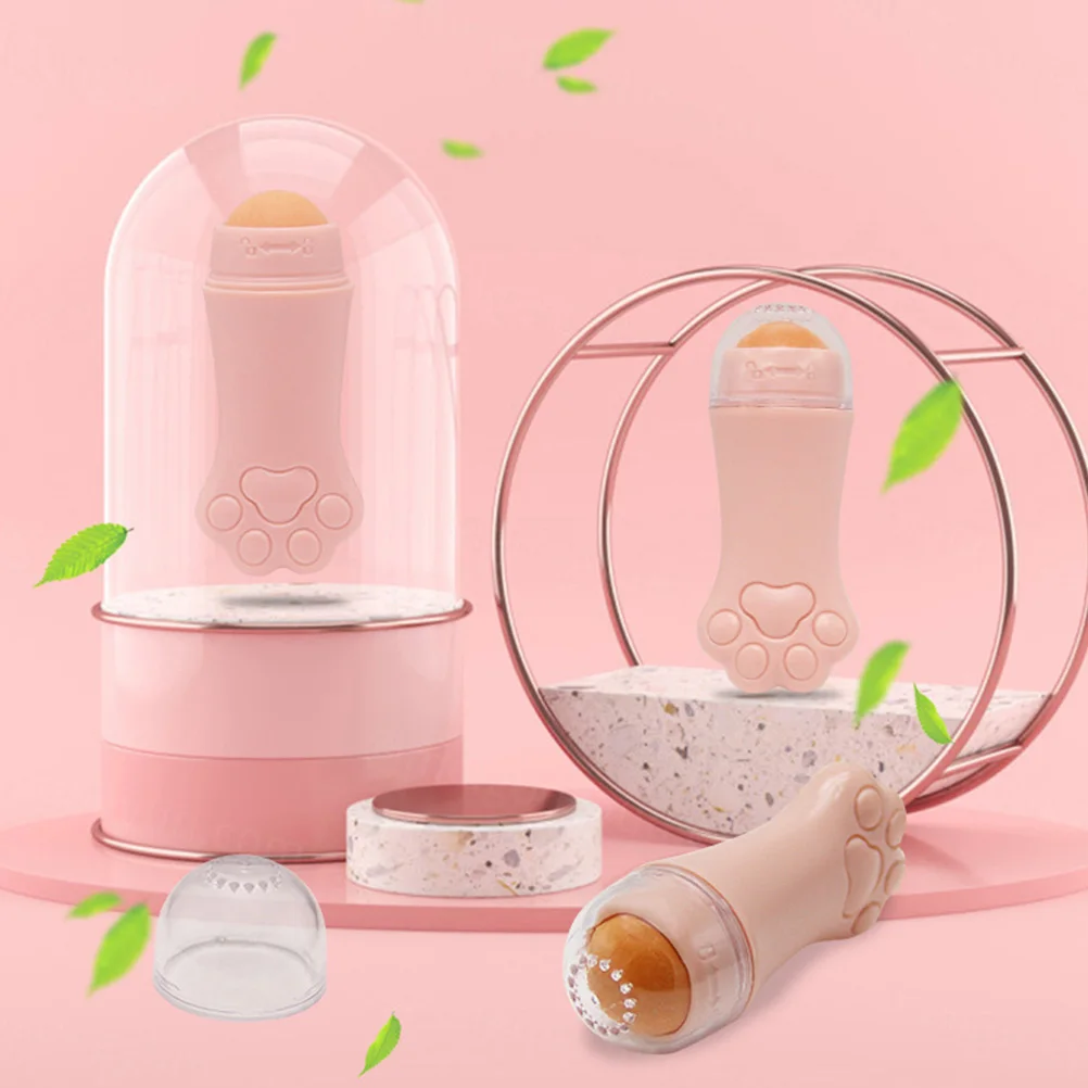 

1Pcs Oil Absorbing Stick Volcanic Stone Facial Skin Care Roller Compact Portable Cartoon Cat Design Makeup Touch-Up