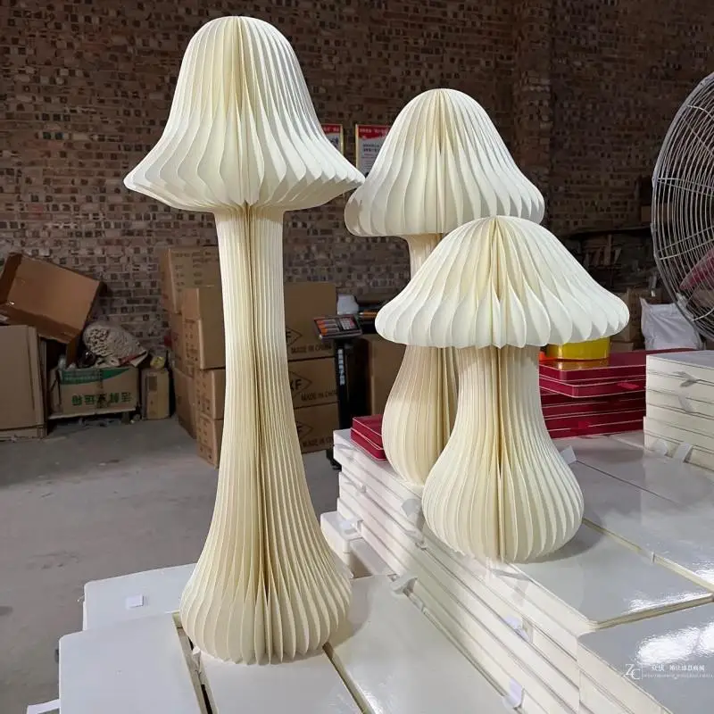 Paper art ornament honeycomb folding mushroom Christmas New Year's Day Spring Festival shopping mall window decora