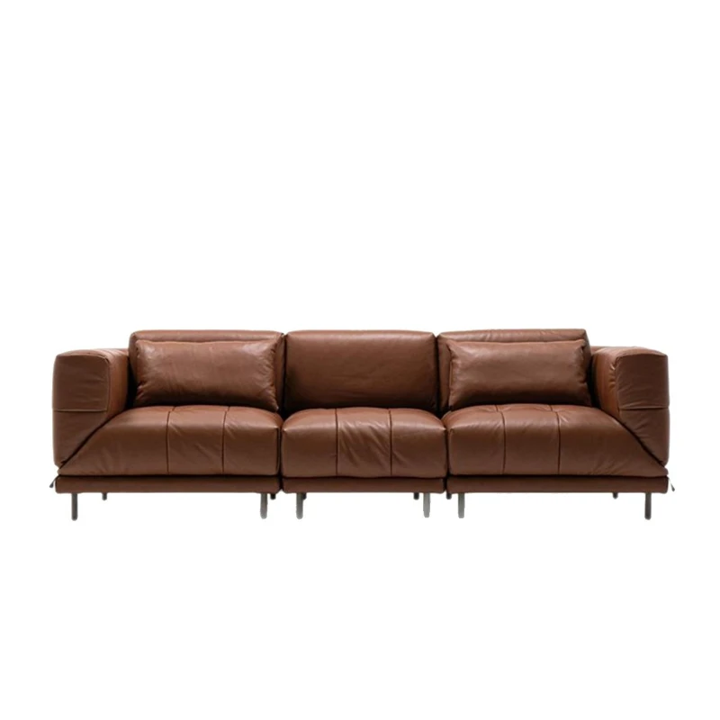 

Minimal flat living room sofa leather sofa