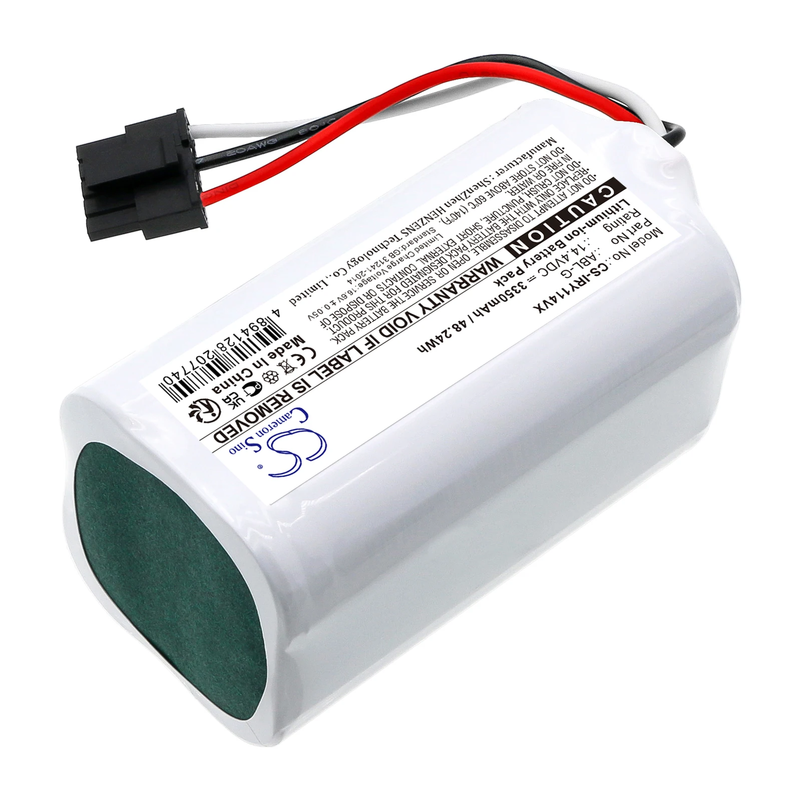 CS Replacement Battery for iRobot  Q011, Q0120, Q011020, Q012020, RCC-Y1 Essential Vac Combo Mop R PN:ABL-G 3350mAh / 48.24Wh