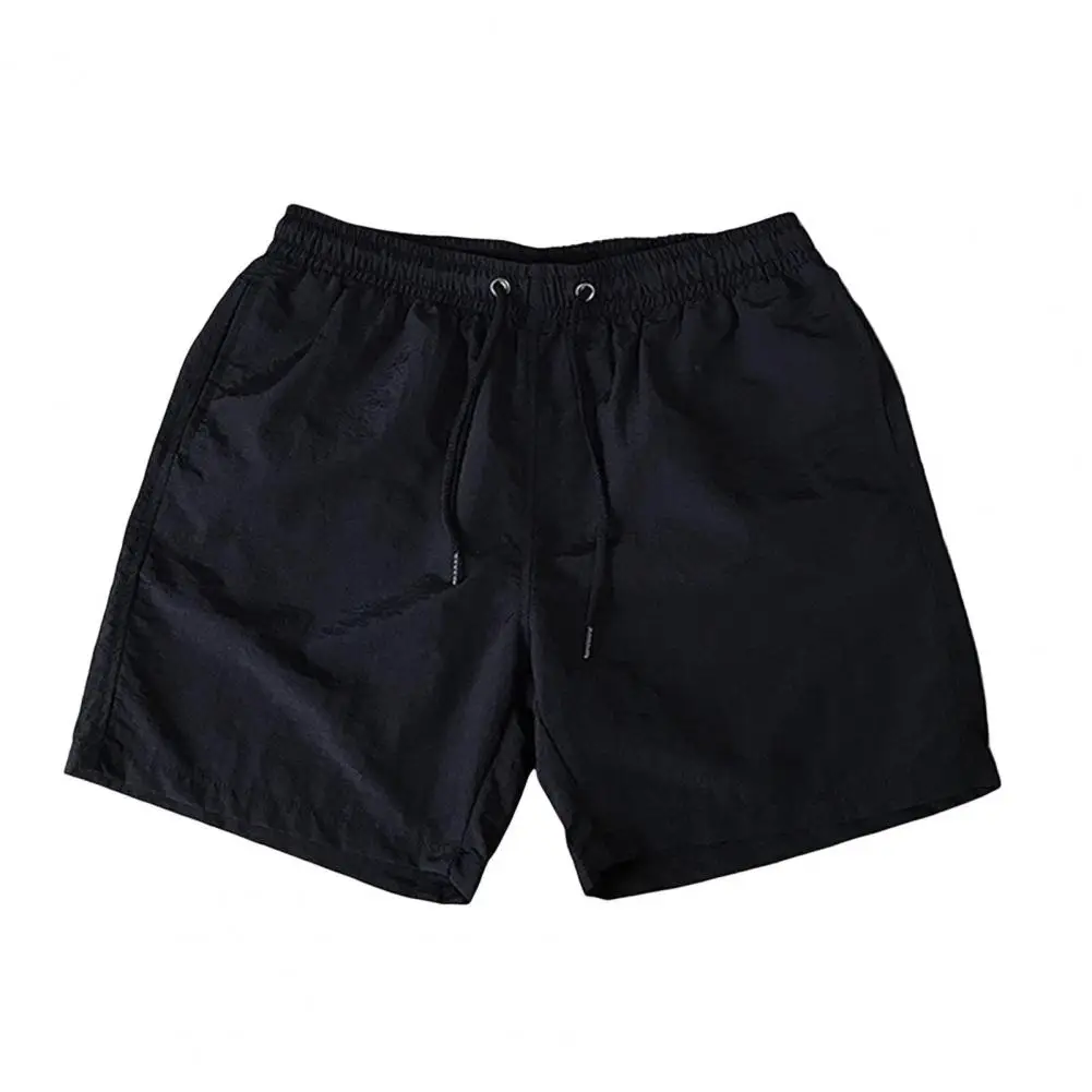 Summer Men Quick-drying Shorts Men's Quick-drying Beach Shorts with Elastic Waist Solid Color Swim Trunks for Summer Swimming