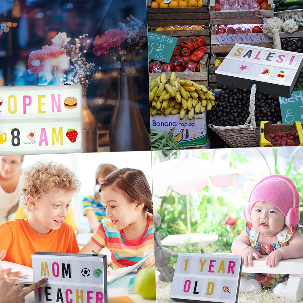 102pcs Colorful Interchangeable Letters Numbers Symbols Characters Cards Free Combination for DIY LED Cinema Light Box Message