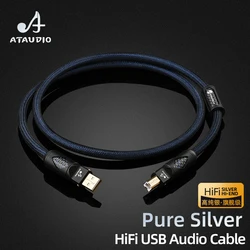 HiFi USB 2.0 Type A to B Audio Cable High Quality Pure Silver USB Cable for DAC Sound Card Amplifier