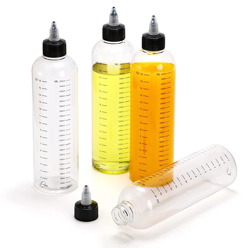 10Pcs 30ml/60ml/100ml/120ml/250ml/500ml Plastic PET Drop Bottles Oil Liquid Twist Top Cap Hair Dye Tattoo Pigment Ink Containers