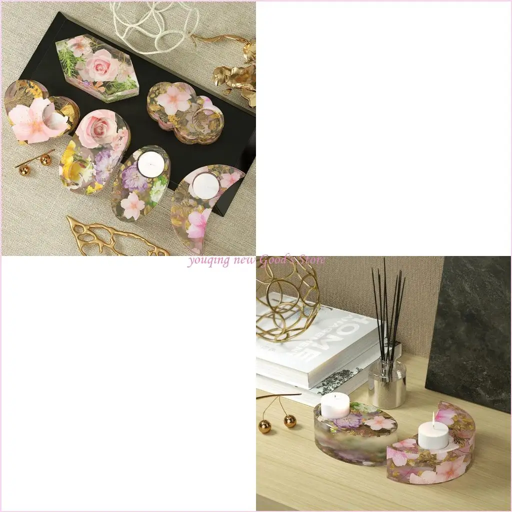 

57QA подсвечник для свечи, смоляная форма, хрустальная форма для подсвечника, эпоксидная смола, силиконовая форма для поделок