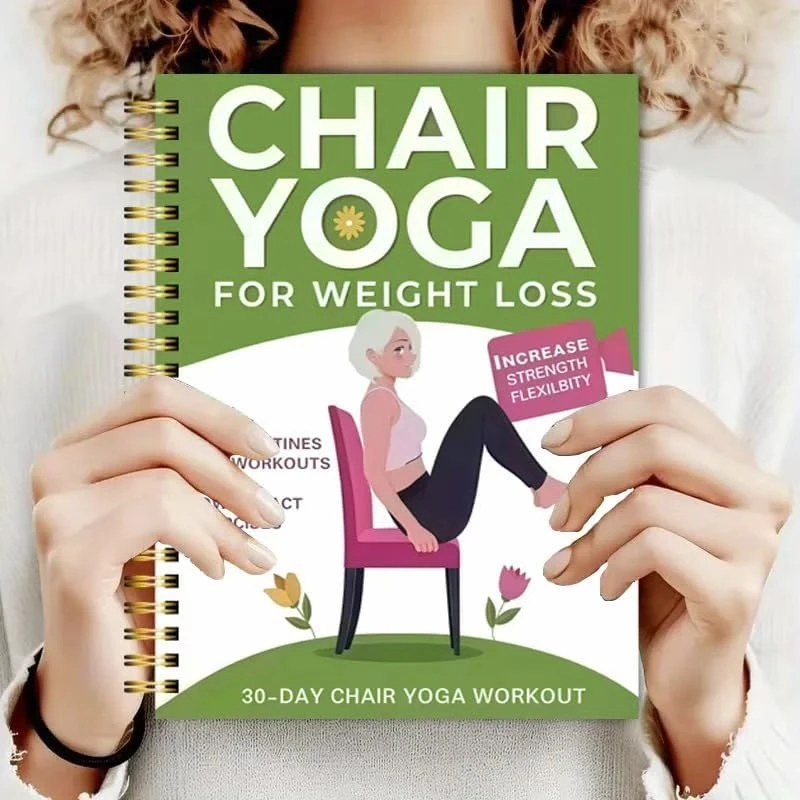 Libro ilustrado de ejercicios de yoga para personas mayores, prevención de caídas y flexibilidad, desafío de 30 días, regalo perfecto para personas mayores