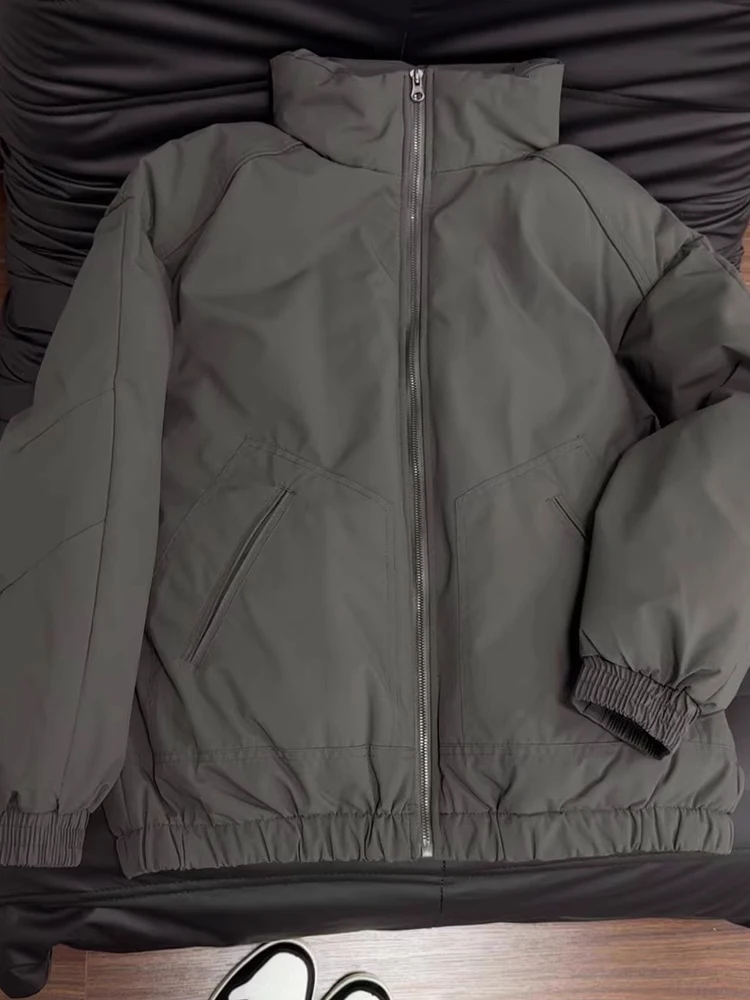 

Deep ey American Bomber ort Pilot Cotton Jaet Men's Thiened Stand Collar Cotton Coat Winter Warm Casual Outerwear