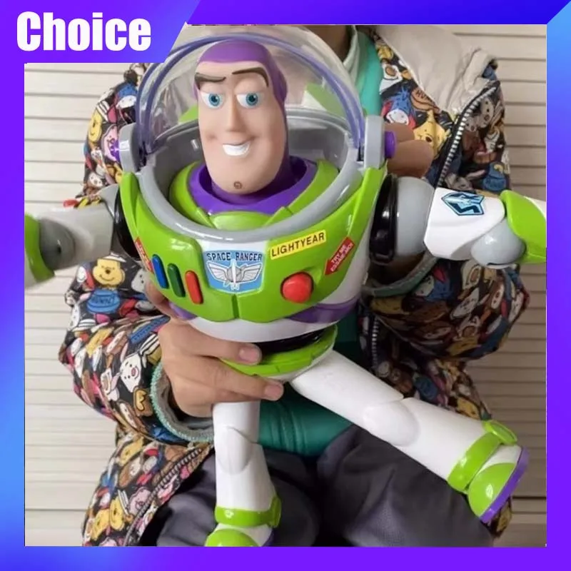 

30cm Disney Buzz Lightyear Action Figure With Sound And Light Cartoon Modle Toy Anime Cute Doll Desktop Decor Collection Gift